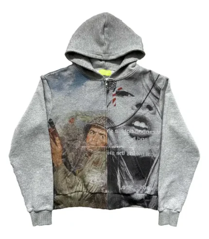 Peaceinwar Poster Zip Up Hoodie (2)