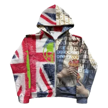 Peaceinwar Split Zip Up Hoodie (2)