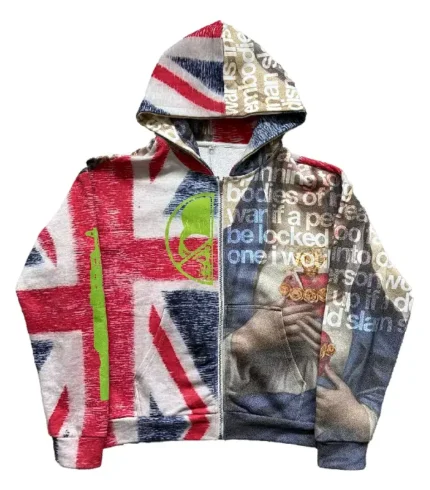 Peaceinwar Split Zip Up Hoodie (2)